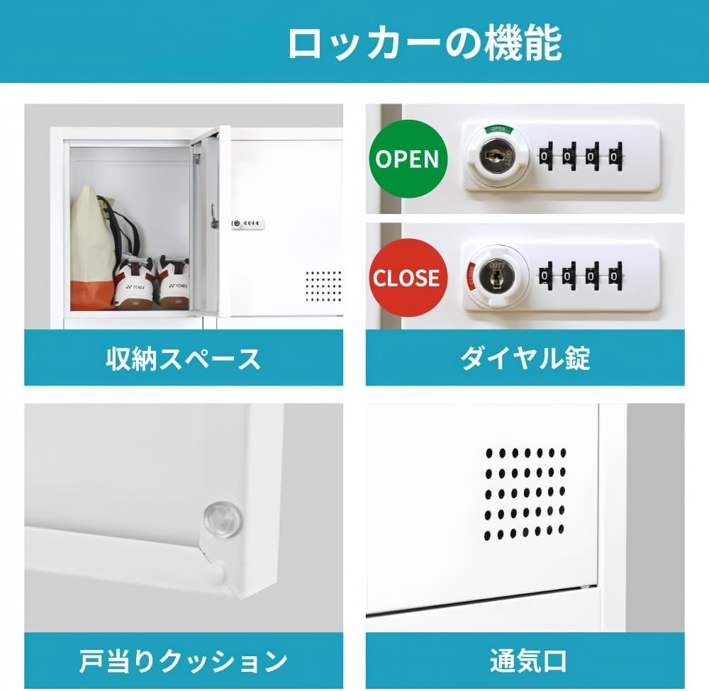 Amazon.co.jp: ロッカー 15人用 鍵付き スチールロッカー 3列5段
